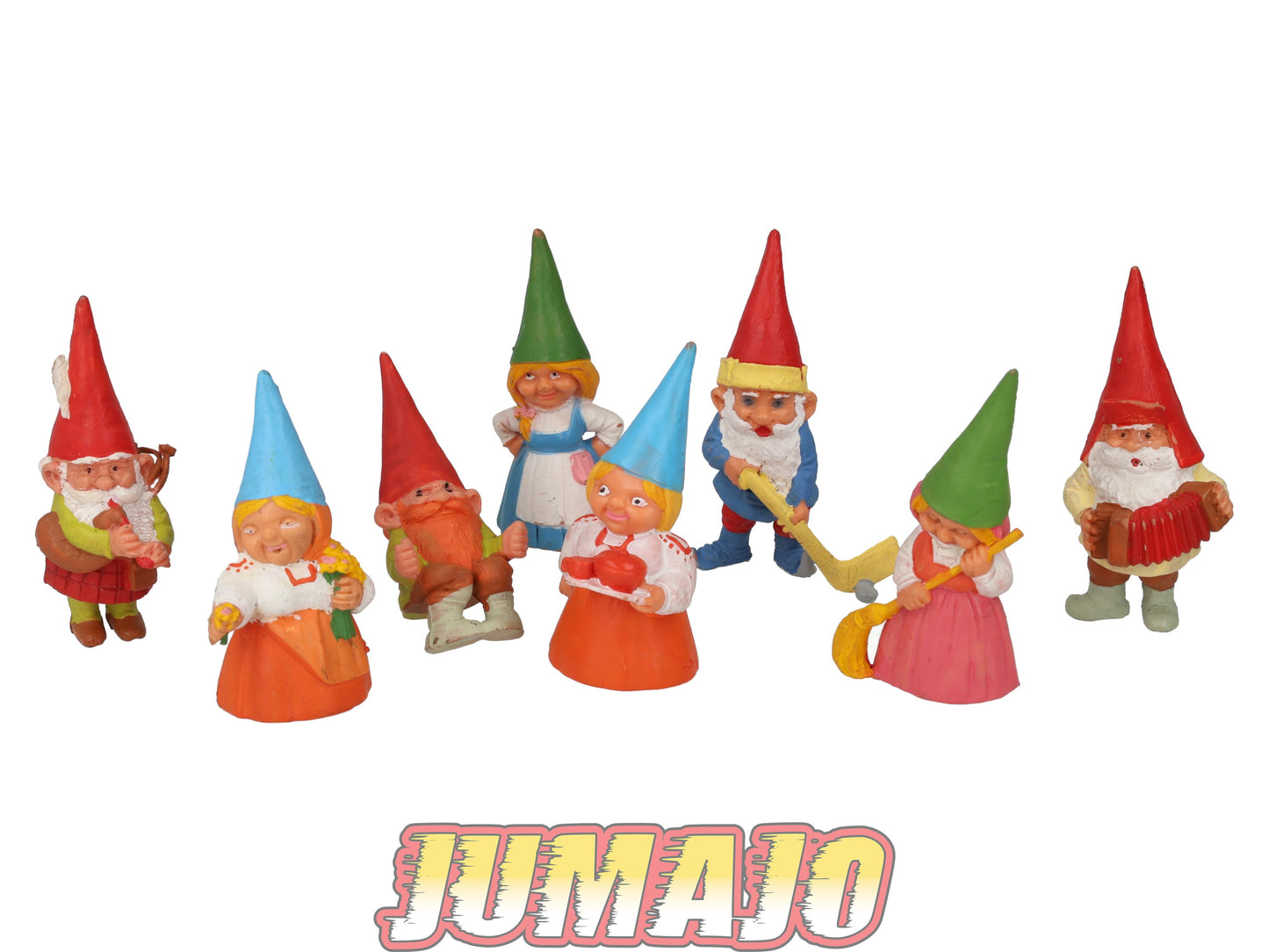 FIGZ54 Lot 8 figurines PVC UNIEBOEK David le gnome 8.5cm : OCCASION Flûte, Accordéon