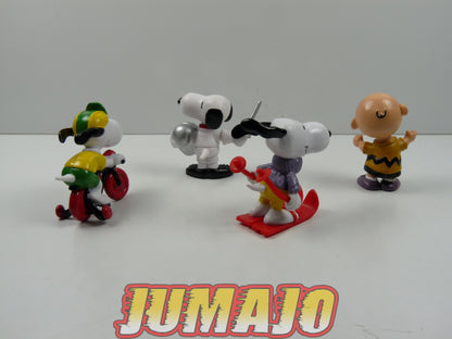 FIGZ (G) : Lot de 4 figurines Snoopy SCHLEICH 6cm : Snoopy Ski + Vélo + Escrime+ Charlie Brown