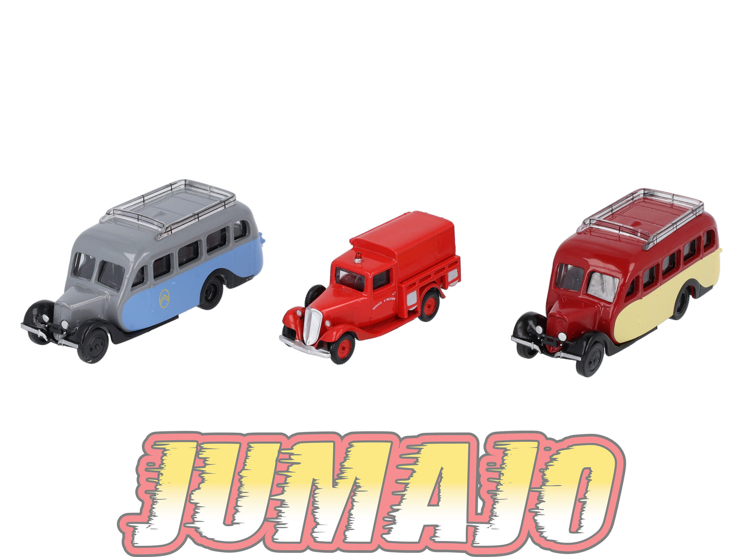 HO5 Lot de 3 Voitures 1/87 NOREV : CITROEN U11 pompiers & U23 Autocar