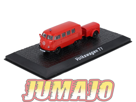 HO7 voitures 1/87 HO Allemagne VOLKSWAGEN T1 Pompiers Avec Remorque