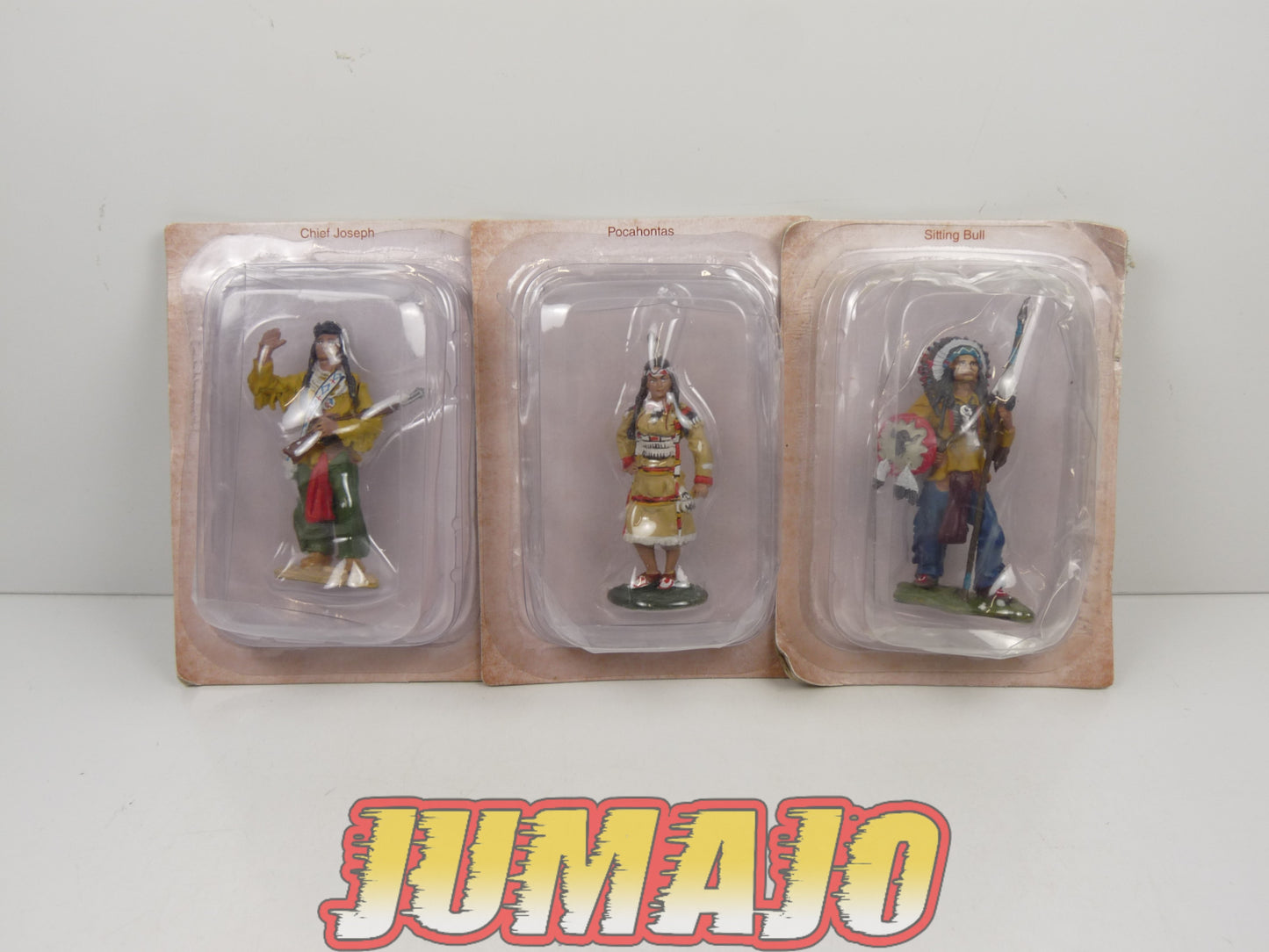 IND1 Lot de 7 figurines plomb Far West indiens : Pocahontas, Morning star, Tecumseh et Osceola 7cm