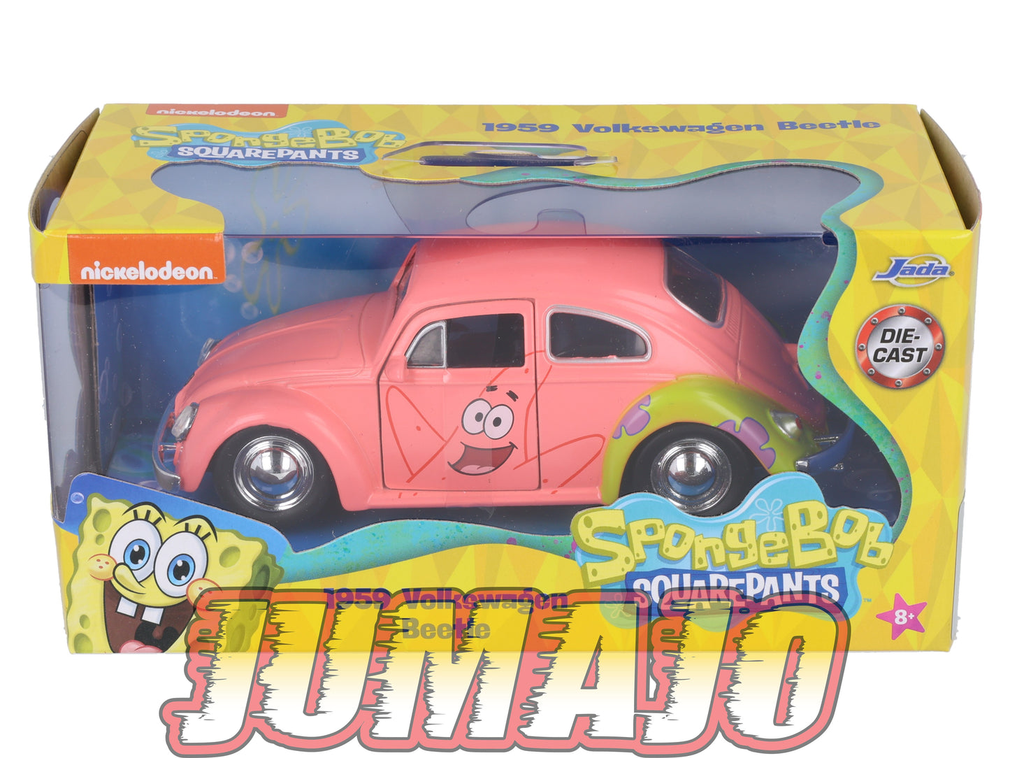 J479 Voiture 1/32 JADA Bob L'éponge : Volkswagen Beetle 1959 Rose