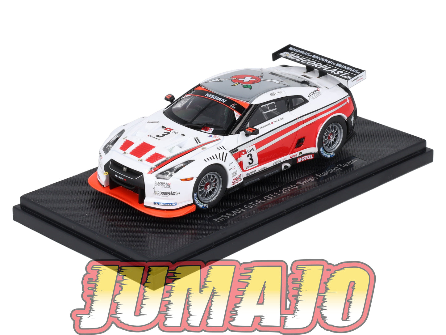 JPC23 voiture 1/43 EBBRO JAPON : NISSAN GT-R GT1 2010 #3 Swiss Racing team