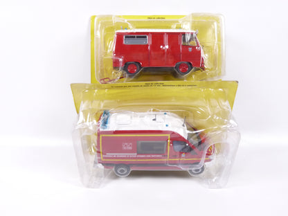 KAS-I Lot de 4 Camions 1/43 Modèles cassés Pompiers BROKEN MODELS