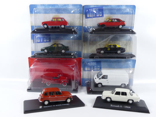 KAS-M Lot de 8 Voitures 1/43 Modèles cassés Renault BROKEN MODELS