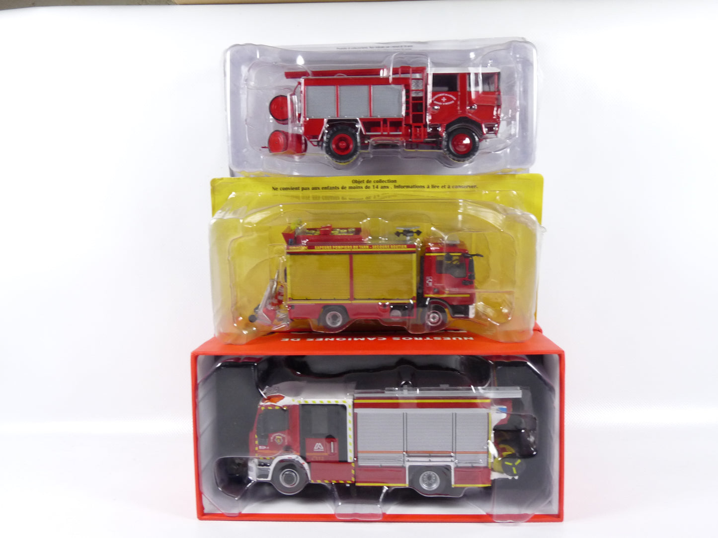 KAS-N Lot de 3 Voitures 1/43 Modèles cassés Camions Pompiers BROKEN MODELS
