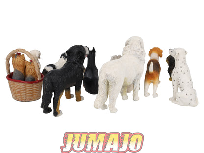LC12 Lot 10 chiens Résine 6 à 10 cm : Dalmatiens, Yorkshire, Beagle & Doberman