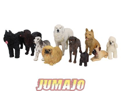 LC5 Lot 10 chiens Résine 6 à 10 cm : Caniche, Bouledogue français