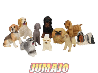LC7 Lot 10 chiens Résine 6 à 10 cm : Shih tzu, Pékinois, braque, Labrite