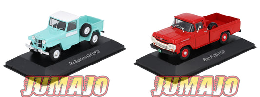 LOT 2 Voiture 1/43 SALVAT Autos Inolvidables : FORD F100 Pick-Up 1959 IKA Baqueano