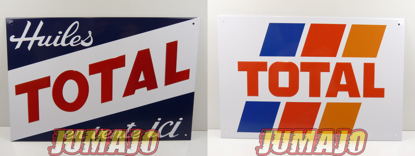 Lot de 2 PLAQUES PUBLICITAIRE tôlée embossée 20x30cm Total