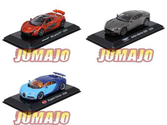 LOT SC4/SC5/SC3 1/43 SALVAT Supercars ASTON DB11 + McLaren P1 + Bugatti Chiron