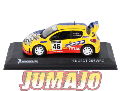 MICH41 voiture 1/43 IXO altaya MICHELIN : PEUGEOT 206 WRC #46 V.Rossi