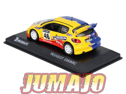 MICH41 voiture 1/43 IXO altaya MICHELIN : PEUGEOT 206 WRC #46 V.Rossi