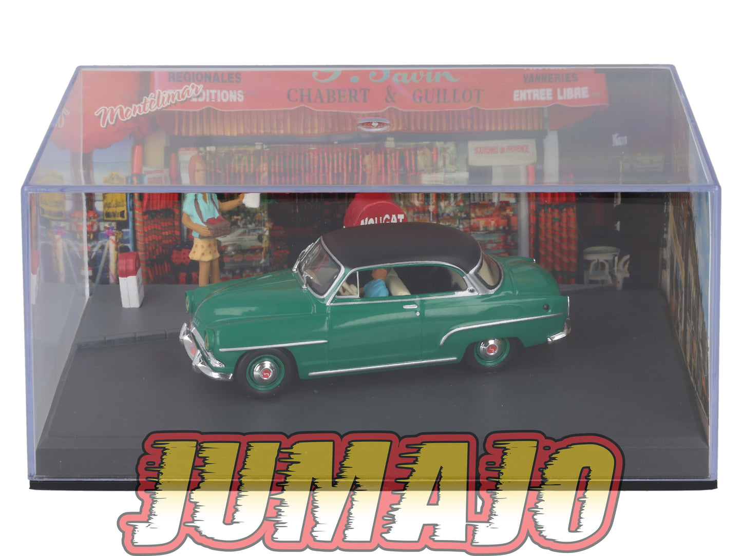 NB14 Voiture IXO 1/43 Diorama Route bleue SIMCA ARONDE "Le nougat"