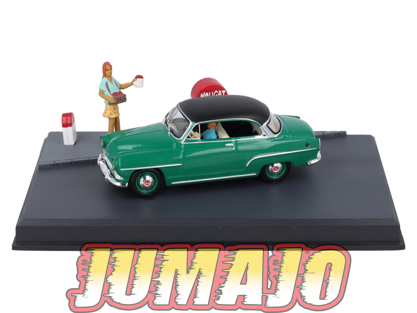 NB14 Voiture IXO 1/43 Diorama Route bleue SIMCA ARONDE "Le nougat"