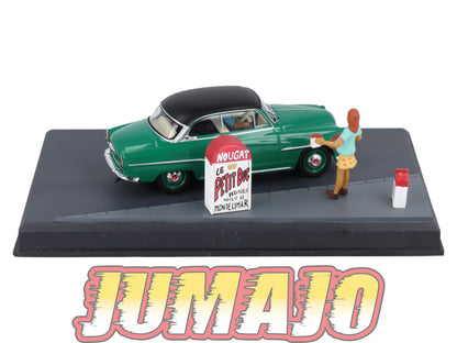 NB14 Voiture IXO 1/43 Diorama Route bleue SIMCA ARONDE "Le nougat"