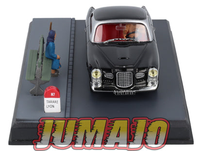 NB15 Voiture IXO 1/43 Diorama Route bleue FACEL VEGA l'horloge de TASSIN