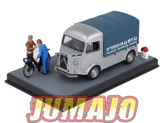 NB16 Voiture IXO 1/43 Diorama Route bleue CITROEN Type H Solex "La livraison"