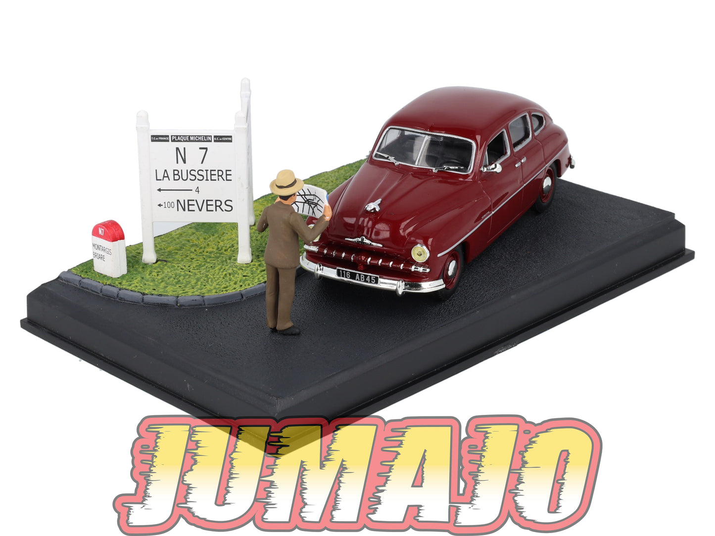 NB18 Voiture IXO 1/43 Diorama Route bleue FORD Vedette "La bifurcation"