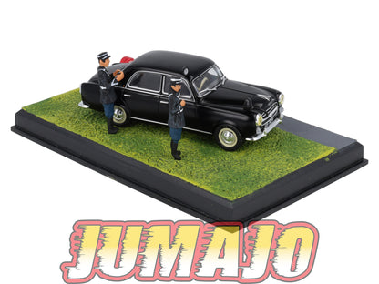 NB19 Voiture IXO 1/43 Diorama Route bleue PEUGEOT 403 "contrôle de vitesse"