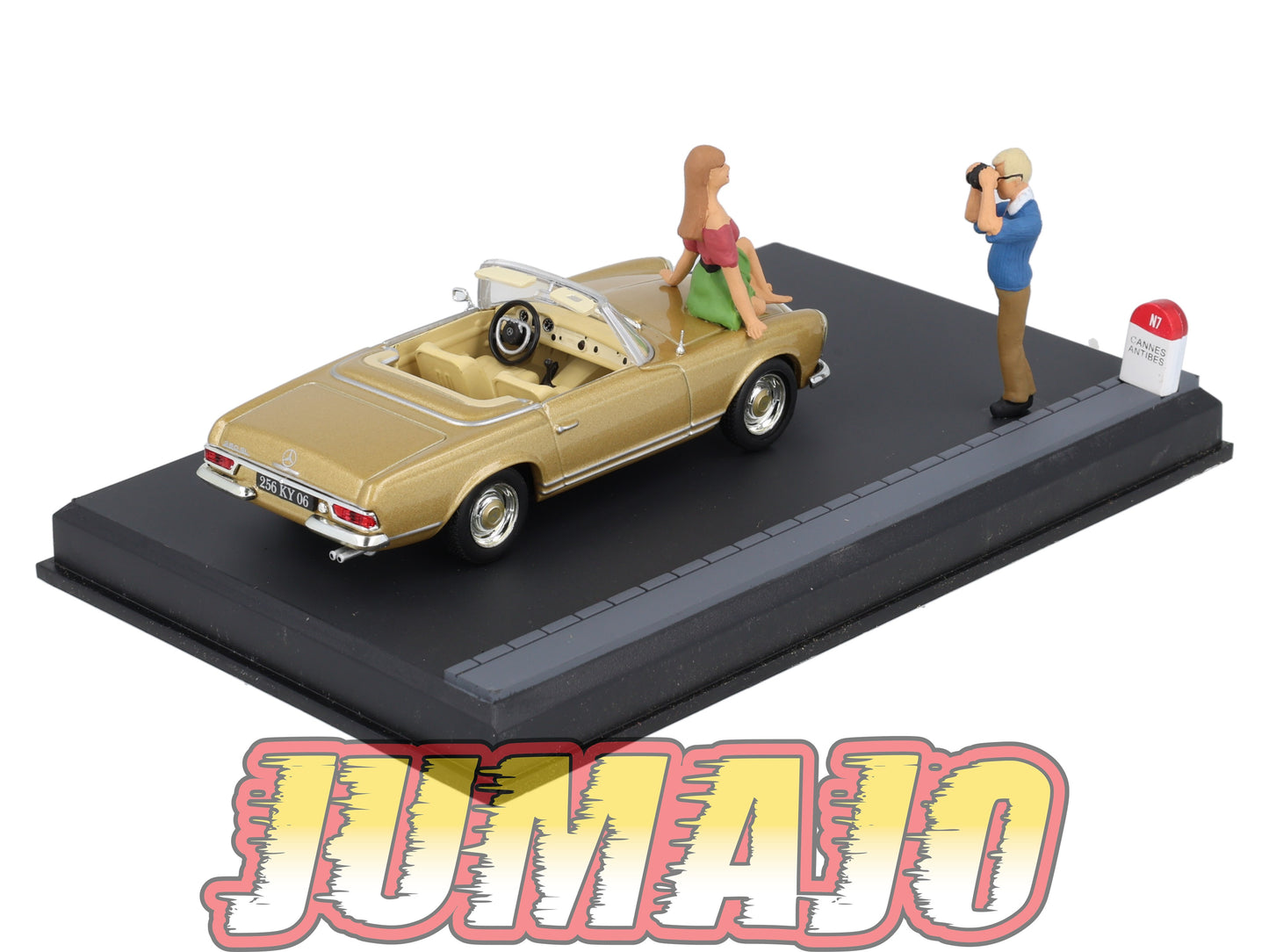 NB20 Voiture IXO 1/43 Diorama Route bleue MERCEDES Benz 280 SL "Festival de Cannes"