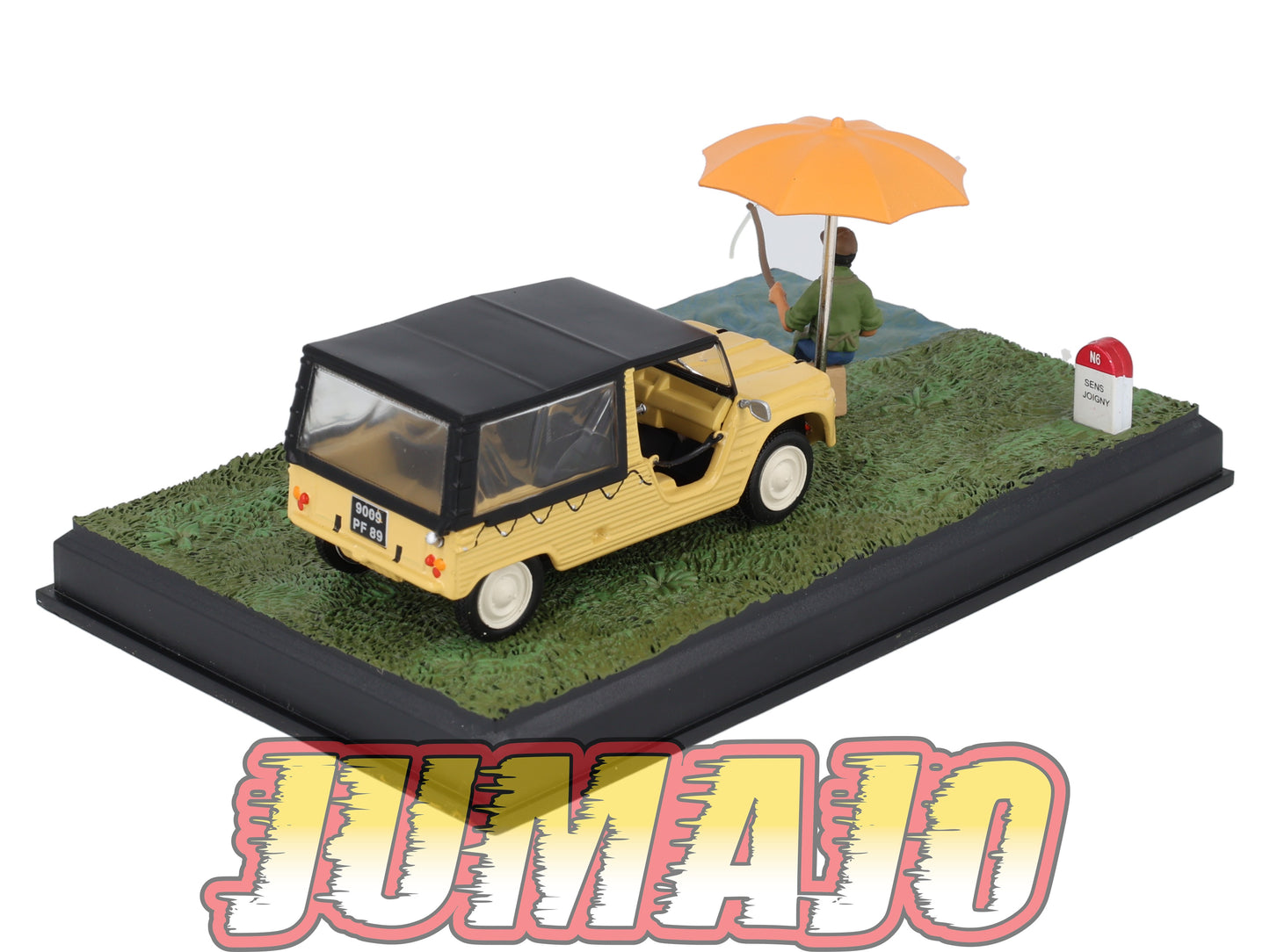 NB23 Voiture IXO 1/43 Diorama Route bleue CITROEN Mehari La pêche à la ligne