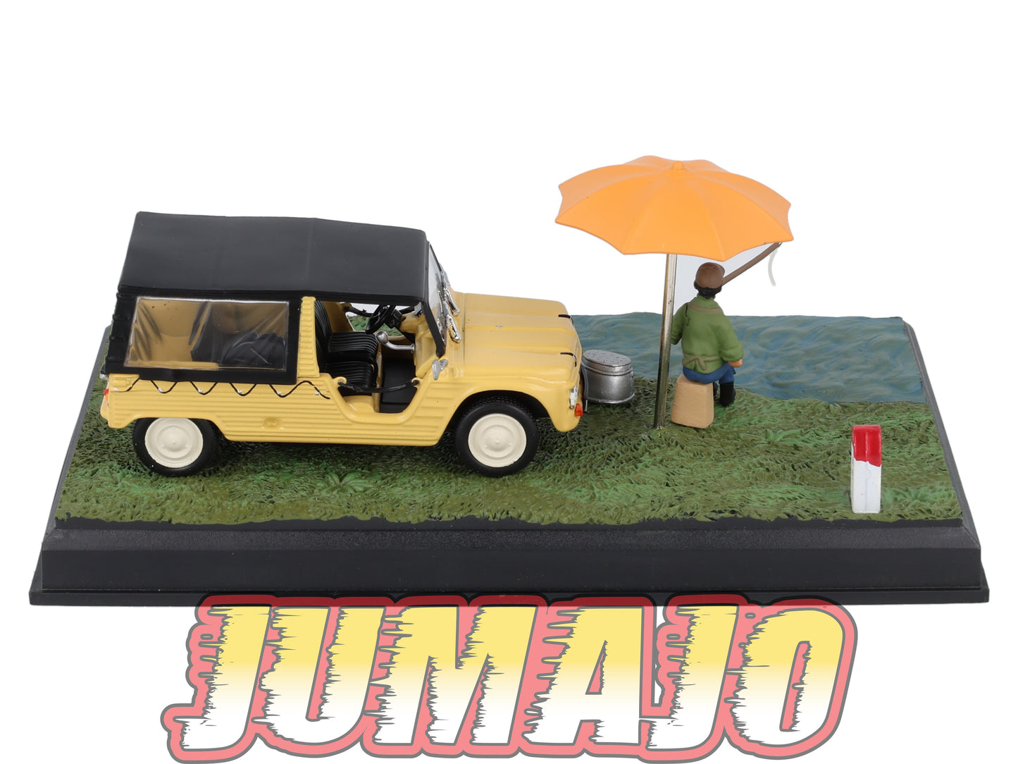 NB23 Voiture IXO 1/43 Diorama Route bleue CITROEN Mehari La pêche à la ligne