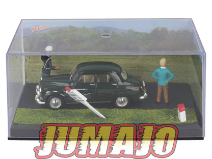 NB25 Voiture IXO 1/43 Diorama Route bleue SIMCA Aronde "L'accrochage"