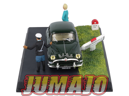 NB25 Voiture IXO 1/43 Diorama Route bleue SIMCA Aronde "L'accrochage"