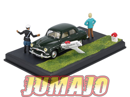 NB25 Voiture IXO 1/43 Diorama Route bleue SIMCA Aronde "L'accrochage"