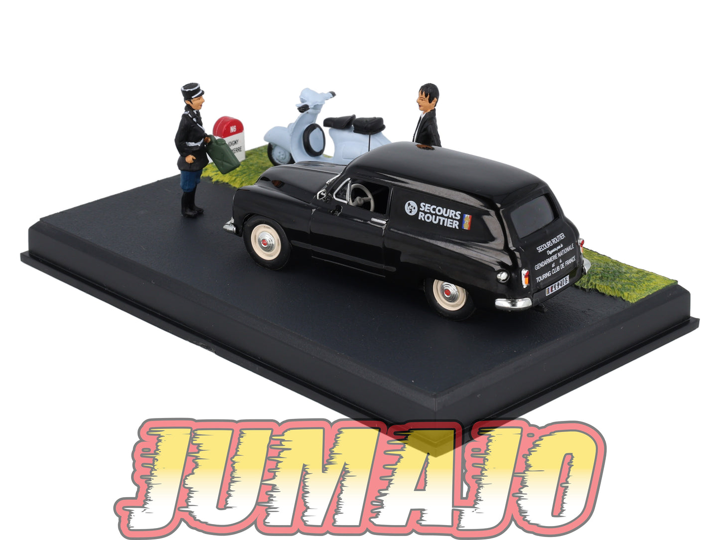 NB33 Voiture IXO 1/43 Diorama Route bleue SIMCA Aronde messagere "Le secours routier"