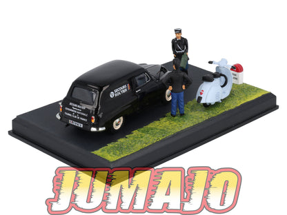 NB33 Voiture IXO 1/43 Diorama Route bleue SIMCA Aronde messagere "Le secours routier"