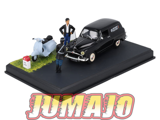 NB33 Voiture IXO 1/43 Diorama Route bleue SIMCA Aronde messagere "Le secours routier"