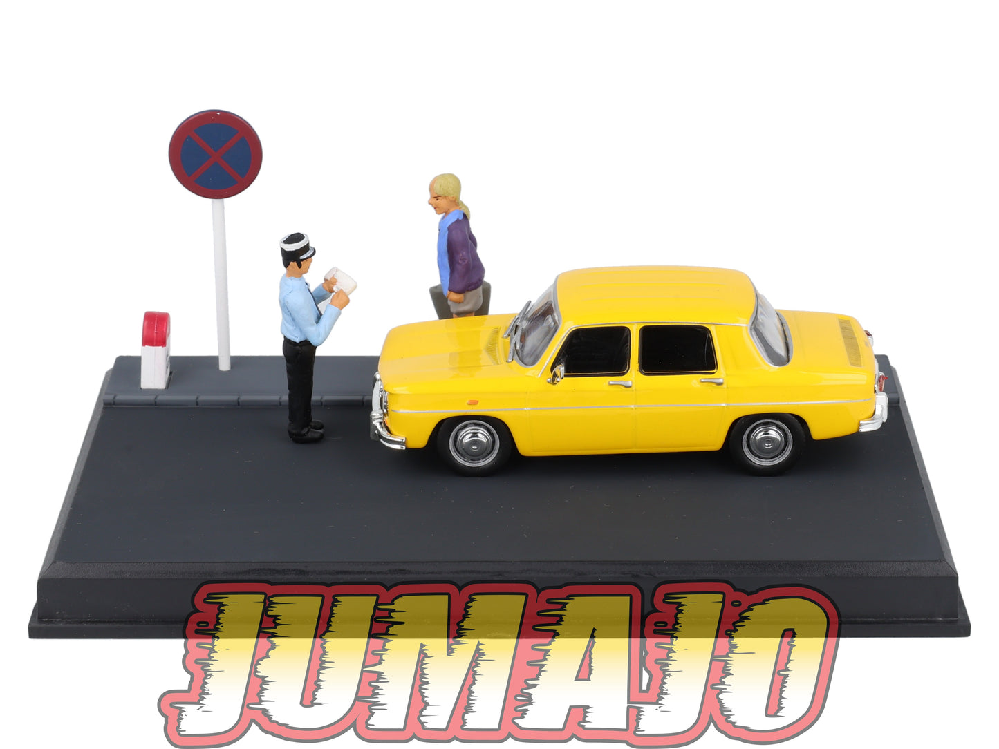 NB35 Voiture IXO 1/43 Diorama Route bleue RENAULT 8S "La contravention"