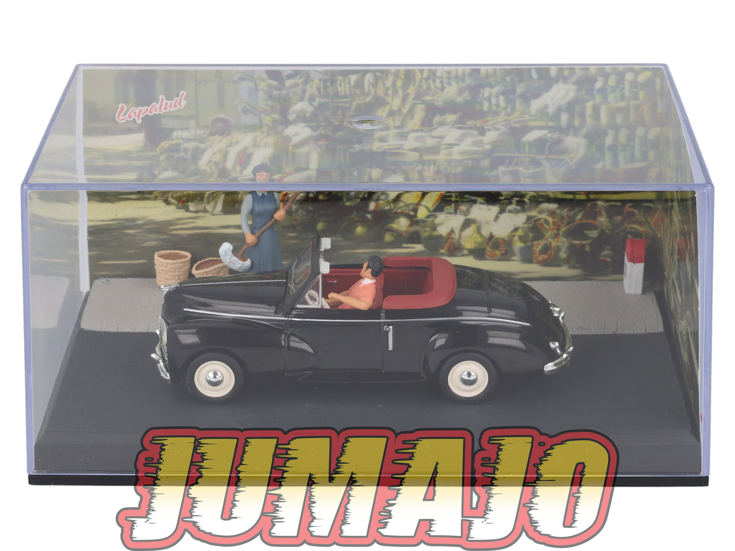 NB37 Voiture IXO 1/43 Diorama Route bleue PEUGEOT 203 cabriolet "Les balais de Lapalud"