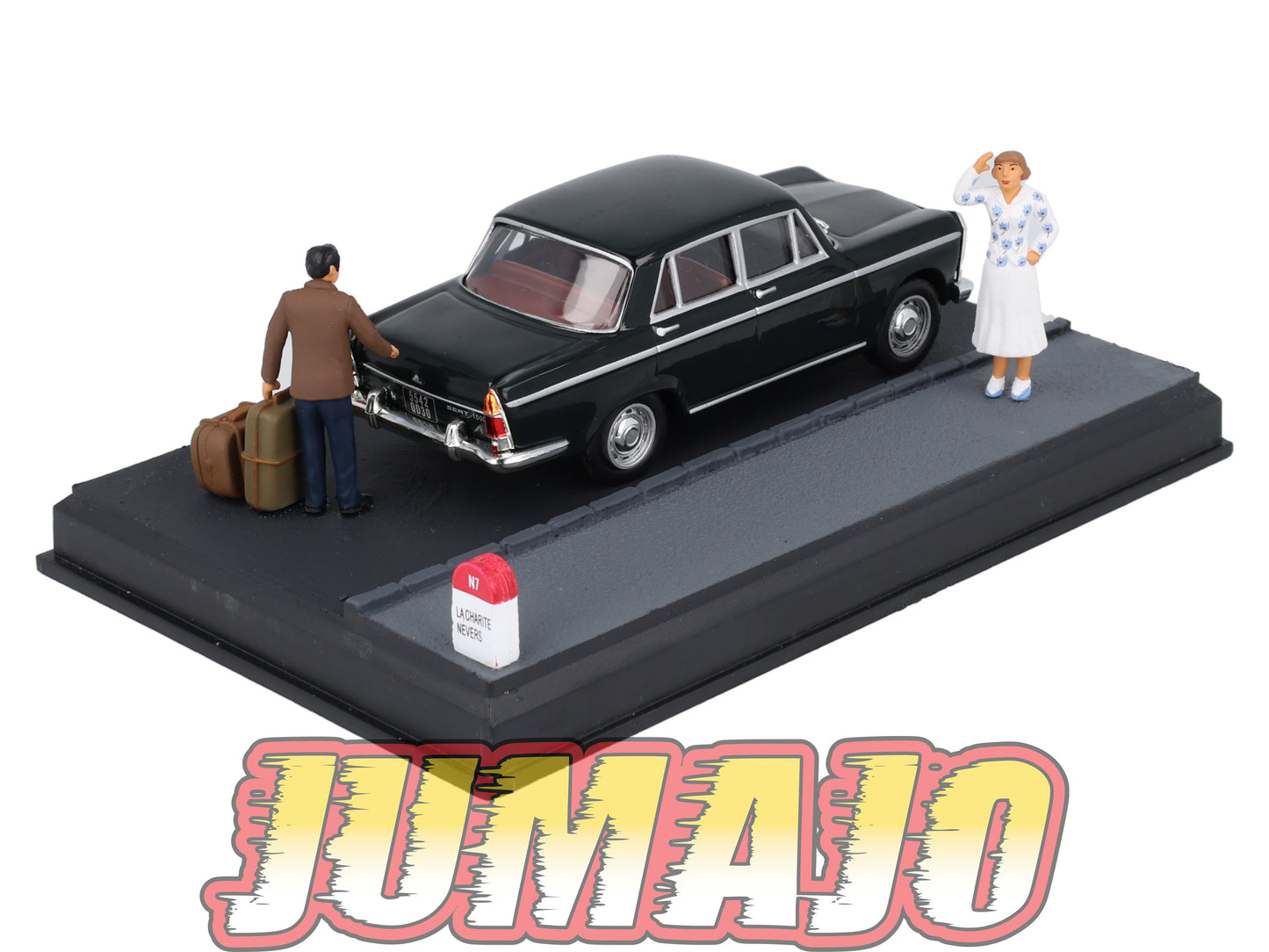 NB38 Voiture IXO 1/43 Diorama Route bleue SEAT 1500 L'Hôtel des Voyageurs