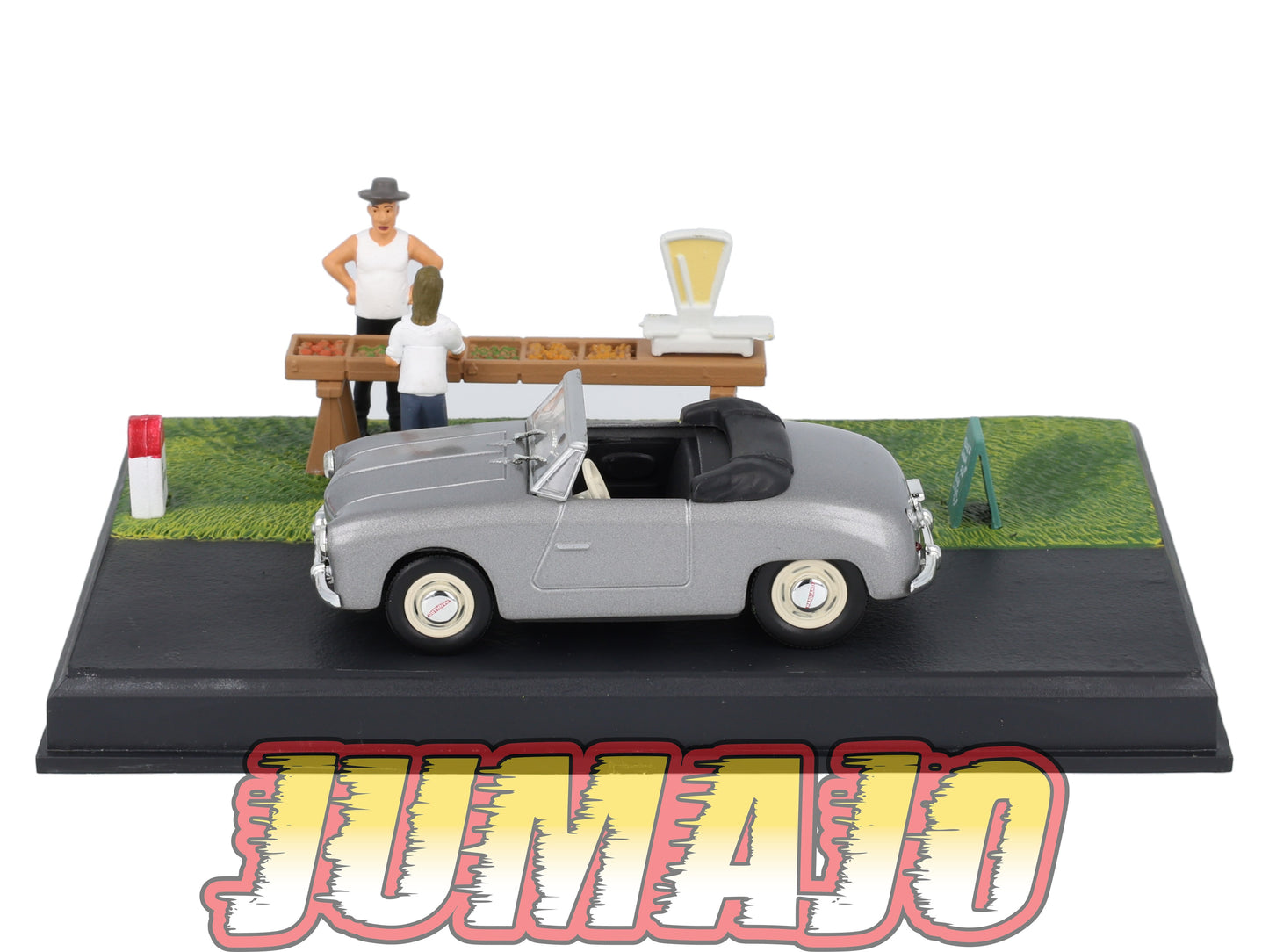 NB40 Voiture IXO 1/43 Diorama Route bleue PANHARD Dyna Junior "Le marchand de fruits"