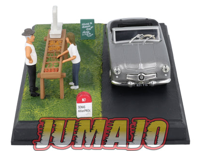 NB40 Voiture IXO 1/43 Diorama Route bleue PANHARD Dyna Junior "Le marchand de fruits"