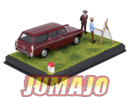 NB44 Voiture IXO 1/43 Diorama Route bleue PEUGEOT 404 break "Le peintre"