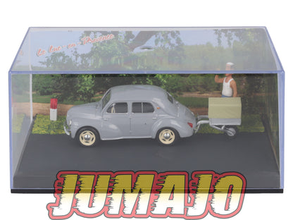 NB46 Voiture IXO 1/43 Diorama Route bleue RENAULT 4CV "Le Luc Sous le soleil"