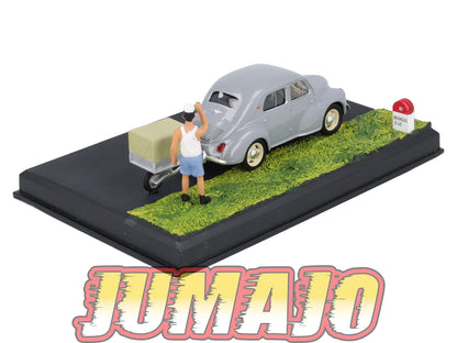 NB46 Voiture IXO 1/43 Diorama Route bleue RENAULT 4CV "Le Luc Sous le soleil"