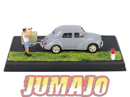 NB46 Voiture IXO 1/43 Diorama Route bleue RENAULT 4CV "Le Luc Sous le soleil"