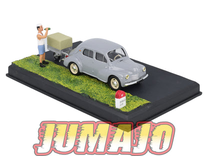 NB46 Voiture IXO 1/43 Diorama Route bleue RENAULT 4CV "Le Luc Sous le soleil"