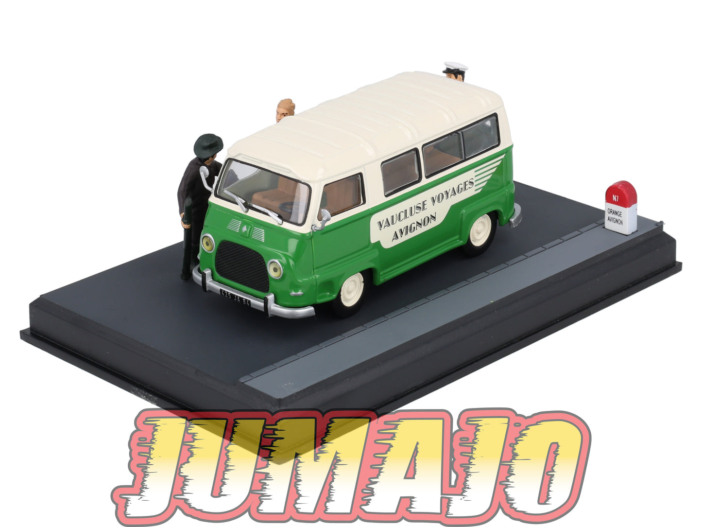 NB52 Voiture IXO 1/43 Diorama Route bleue RENAULT Estafette "Les touristes"