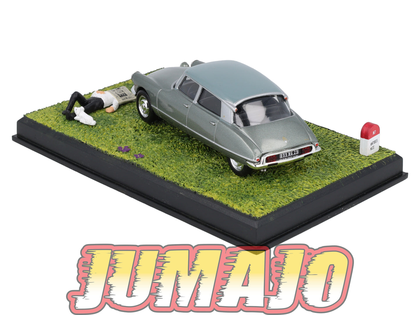 NB53 Voiture IXO 1/43 Diorama Route bleue CITROEN DS 19 Pallas La sieste
