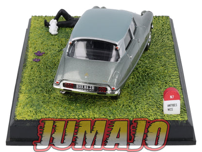 NB53 Voiture IXO 1/43 Diorama Route bleue CITROEN DS 19 Pallas La sieste