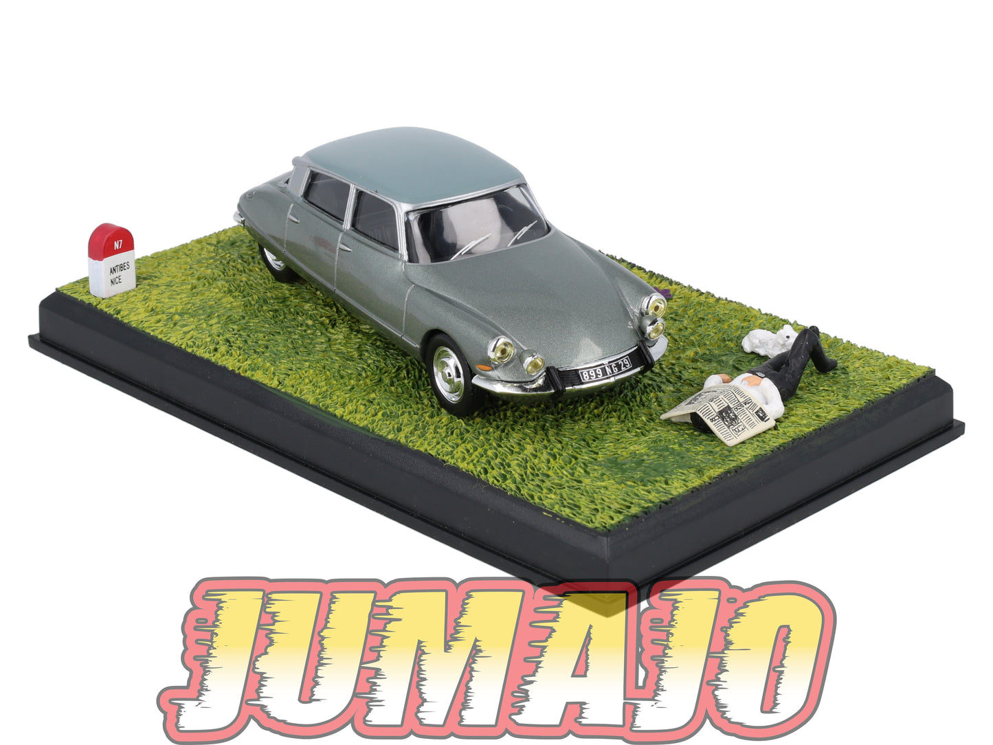 NB53 Voiture IXO 1/43 Diorama Route bleue CITROEN DS 19 Pallas La sieste