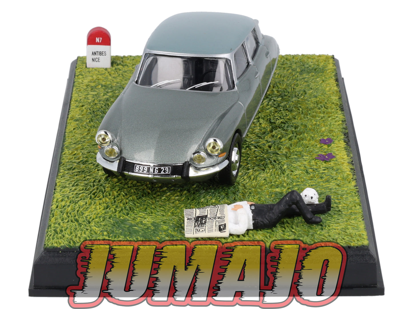 NB53 Voiture IXO 1/43 Diorama Route bleue CITROEN DS 19 Pallas La sieste