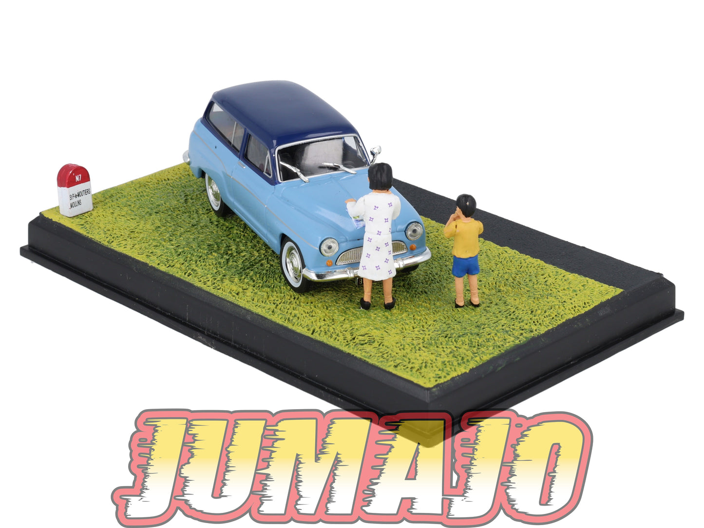 NB54 Voiture IXO 1/43 Diorama Route bleue SIMCA P60 RANCH "casse-croûte"